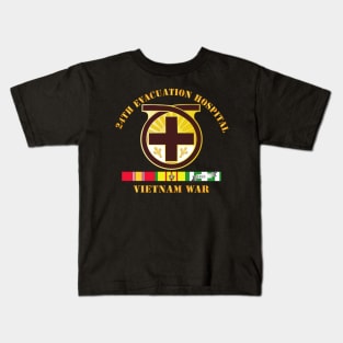 24th Evacuation HIspital - Vietnam War w  V N SVC Kids T-Shirt